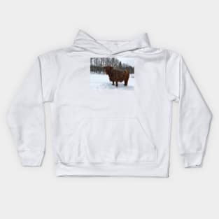 Scottish Highland Cattle Cow 2303 Kids Hoodie